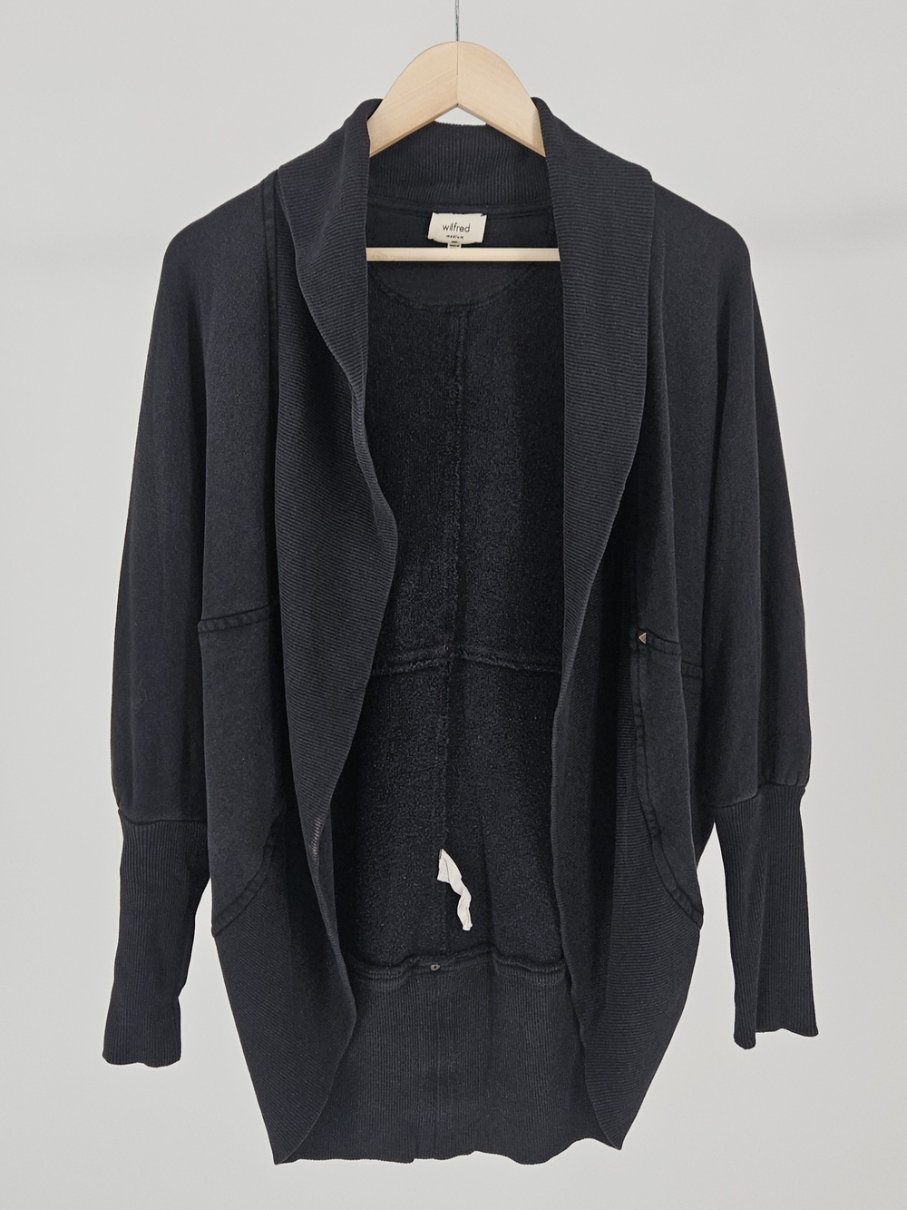 Aritzia Wilfred Black Open Front Cardigan Sweater Medium